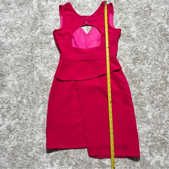 Arynk Pink Asymmetrical Ruffled Cocktail Dress - Picture 6 of 7